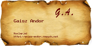 Gaisz Andor névjegykártya