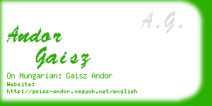 andor gaisz business card